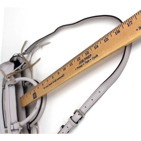 Rebecca Minkoff LIGHT GRAY GENUINE LEATHER SATCHEL SHOULDER BAG X-BODY HANDBAG - Picture 16 of 16